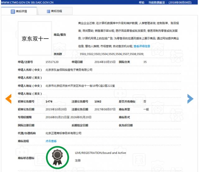 繼“11.11”商標被駁回后，京東“雙11”商標被無效！阿里該笑了