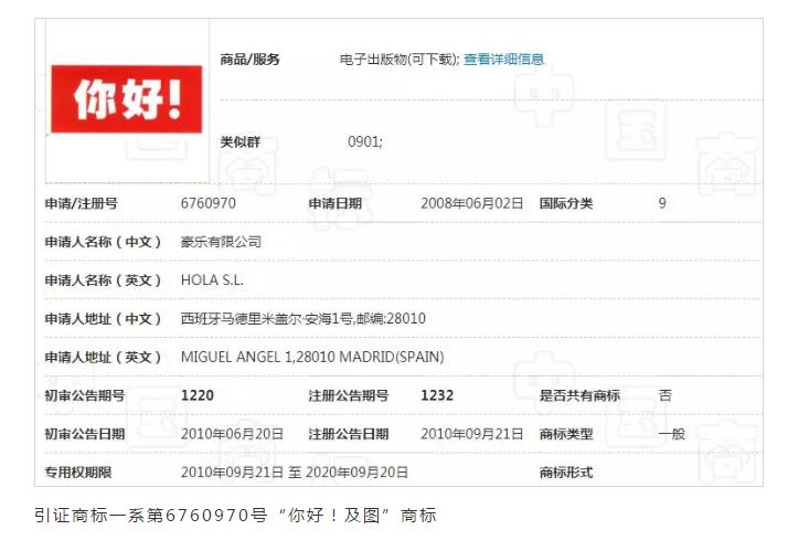 Hello=你好？ 近似不近似，看法院說(shuō)法！