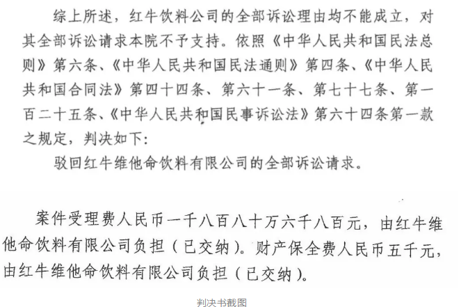 剛剛！紅牛37億商標(biāo)案宣判，僅訴訟費(fèi)高達(dá)1800余萬(wàn)